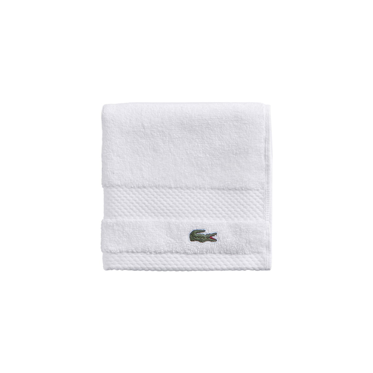 Lacoste Heritage 100% Supima Cotton Wash Cloth, White, 13" x 13" – Highly Absorbent & Quick Drying, Premium Super Soft Bath Towel, Bathroom Essential, Gift for All Occasions, Machine Washable