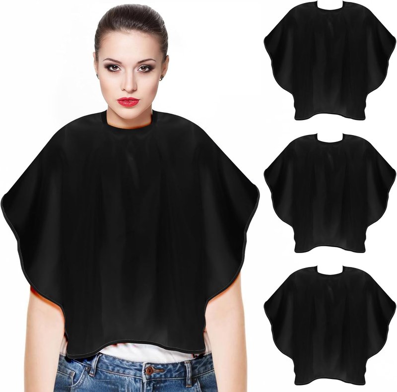 Makeup Capes - 3-Piece Shorty Apron Set for Hair Cutting & Dyeing | Adjustable Closure