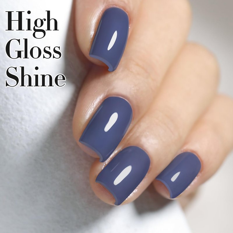 Gel Nail Polish - Double Rhythm 15ML Deep Blue Gray | Soak Off for DIY Manicure at Home