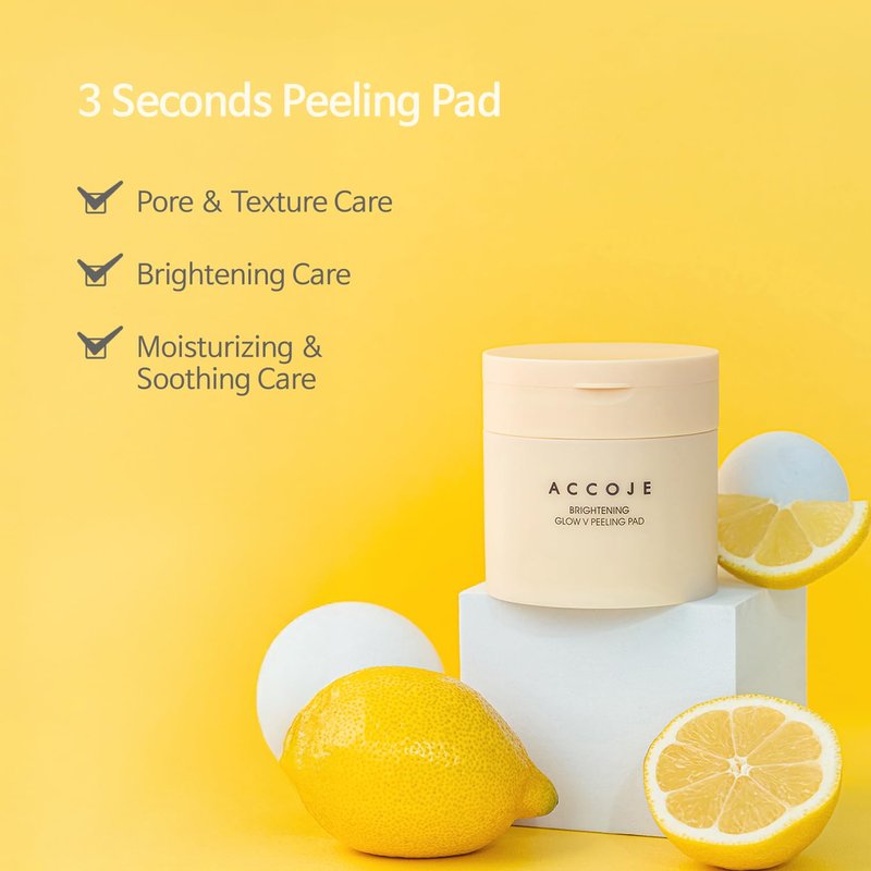 ACCOJE Brightening Peeling Toner Pads with Niacinamide, Glutathione & AHA+BHA, Dual-Textured Exfoliating Pads for Smoother Clearer Looking Radiant Skin, Korean Skincare (70 Pads)