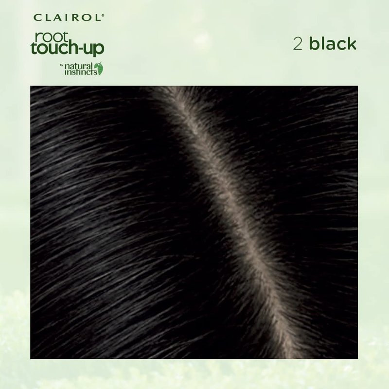 Clairol Root Touch-Up by Natural Instincts Permanent Hair Dye, 2 Black Hair Color | Naturally Blended Roots with 100% Gray Coverage | Vegan & Ammonia Free Formula | Pack of 1