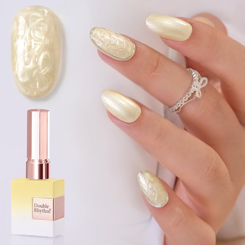 Double Rhythm 15ML Gel Nail Polish Pure Sheer Same Color Same Bottle Soak Off Gel Polish Art Manicure Salon DIY at Home for Women (Pearl Yellow-B1148)