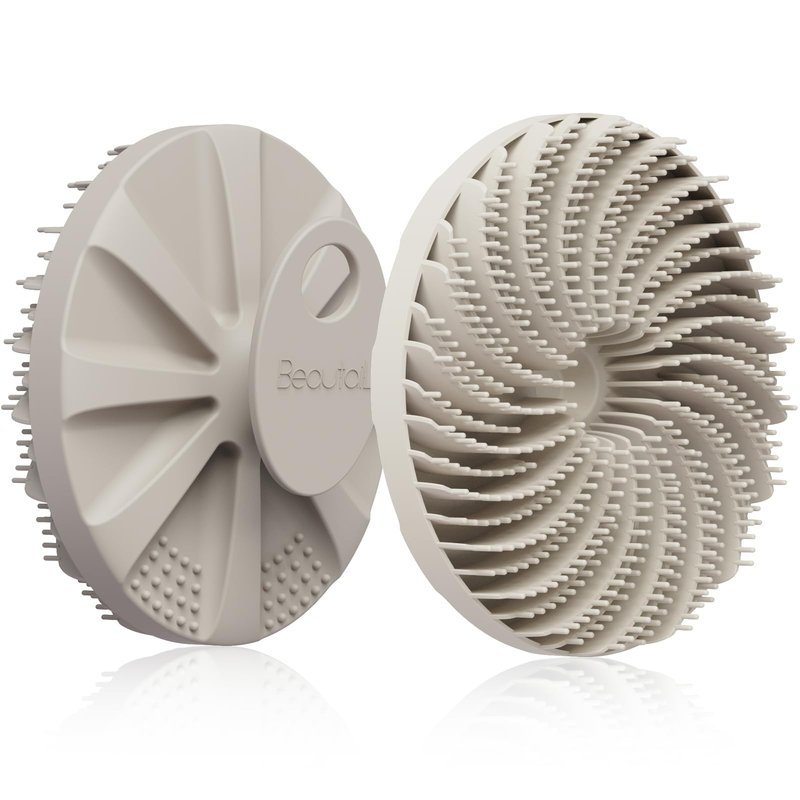 Silicone Body Scrubber, BEAUTAIL Gentle Exfoliating Shower Bath Brush 5th Gen for Sensitive Skin, Innovative Silicone Bristles Design for Lather Well, Ergonomic No-Slip Handle, 1 Pack (Starlight)