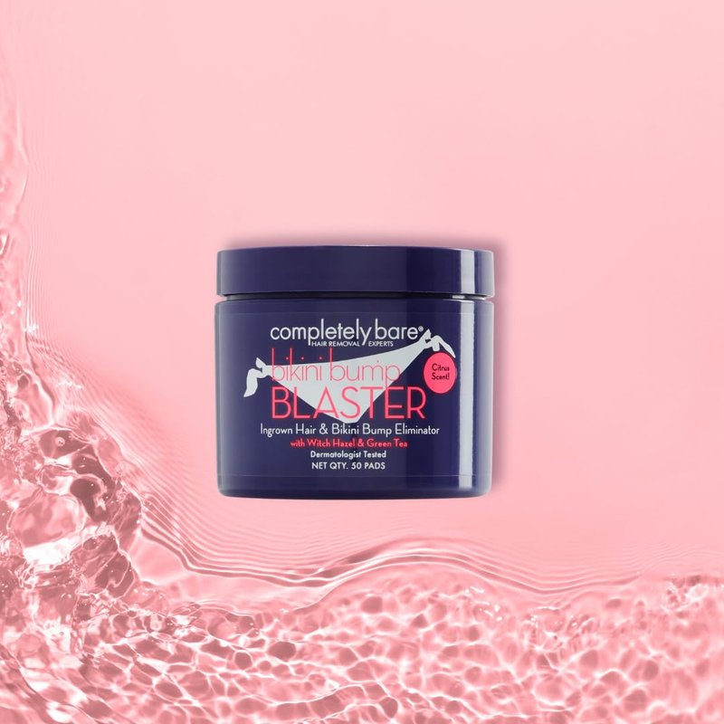 Completely Bare Bikini Bump Blaster - Ingrown Hair & Bump Eliminator with Glycolic Acid | 50 Pads
