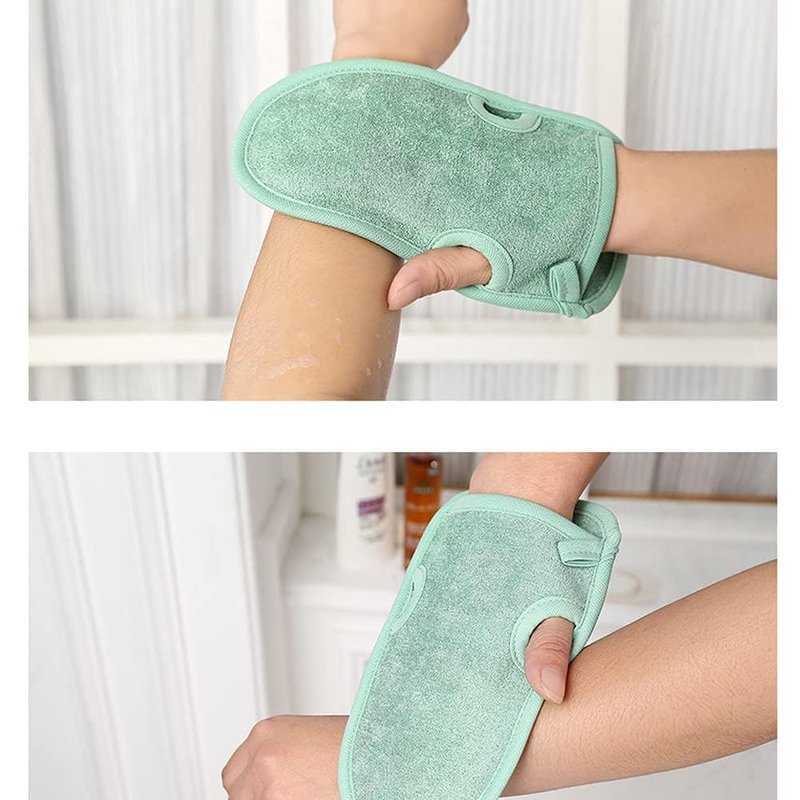 3PCS Bathing Mittens Shower Soft Skin Care Face Exfoliating Body Wash Massage Spa Mitt Soft Back Rubbing Gloves for Men Women (Color Random)