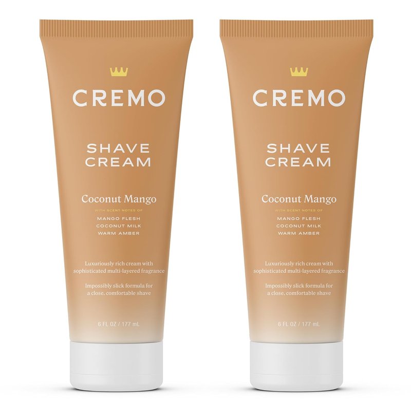 Cremo Women's Shaving Cream - Moisturizing Coconut Mango Formula for Sensitive Skin | 6 Fl Oz (Pack of 2)