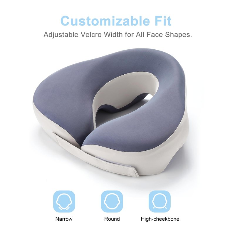 Avarstic Face Down Pillow for Sleeping & Eye Surgery Recovery – Bamboo Charcoal Memory Foam Prone Pillow with Adjustable Width & Triple Airflow Vents, Ergonomic Face Cradle for Vitrectomy, Massage