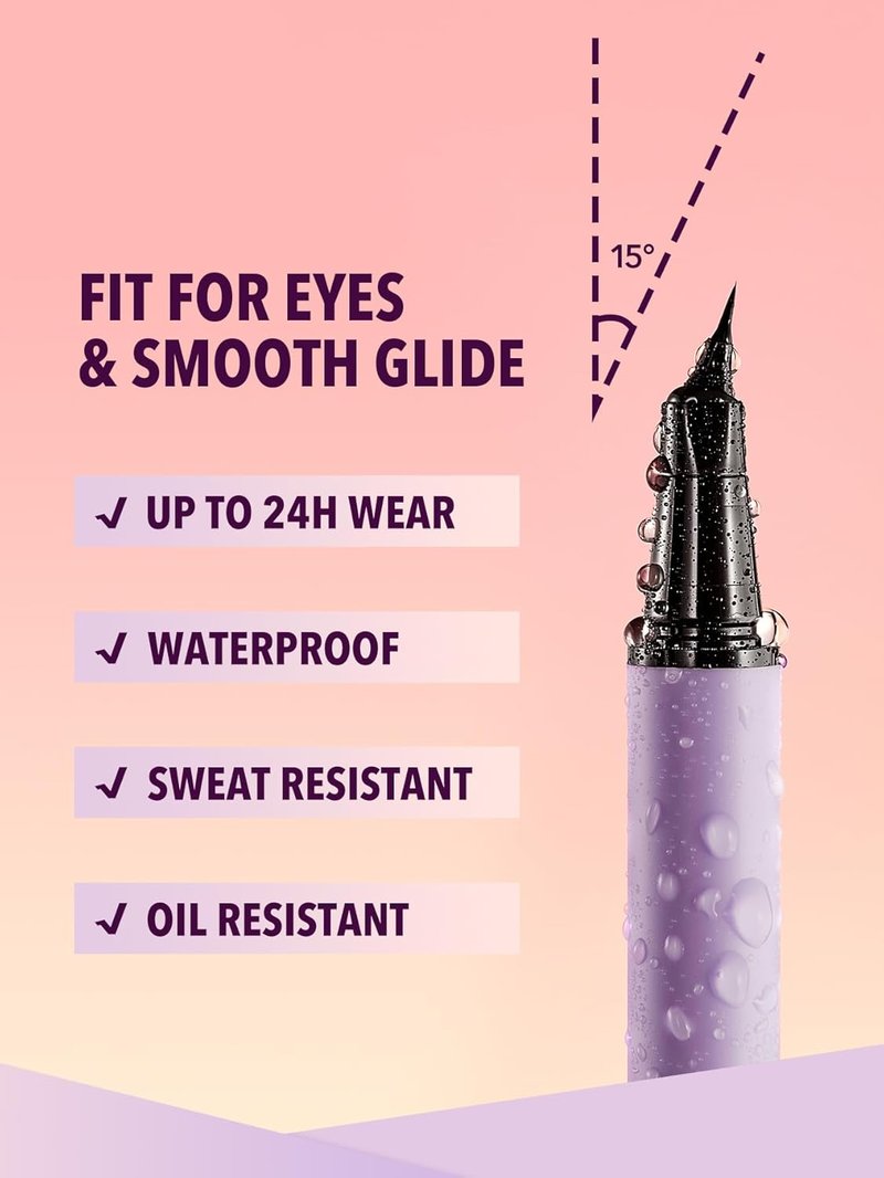 SheGlam Pro-Flex Angled Eyeliner - Precision Application for Stunning Eye Looks