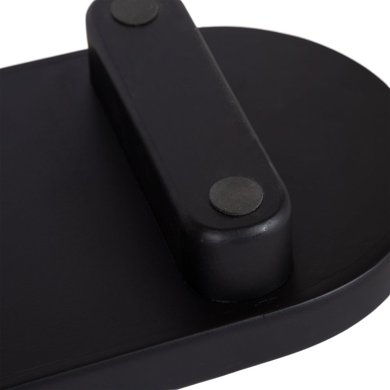 Kate and Laurel Planche Decorative Capsule Woven Tray with Solid Wood Frame; 27 x 8; Black; Modern Slim Wood Rectangle Serving Tray for Living Room