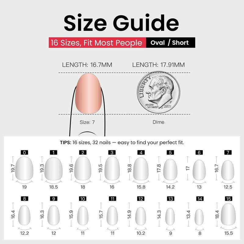 CurvLife Oval Press On Nails - Soft Gel Champagne Pearl | Salon Quality, Long Lasting Daily Nail Tips for Women