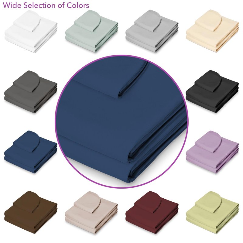 Saloniture 3-Piece Microfiber Massage Table Sheet Set - Premium Facial Bed Cover - Includes Flat and Fitted Sheets with Face Cradle Cover - Navy Blue