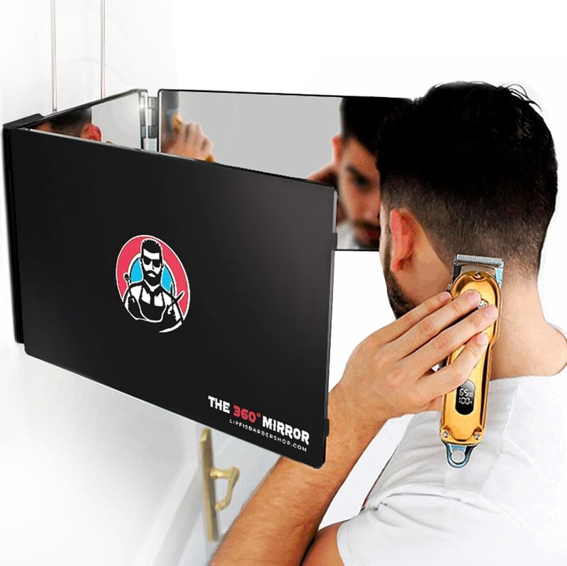 360 Mirror - Adjustable 3-Way Trifold Mirror for Self Hair Cutting | Perfect for Men & Women