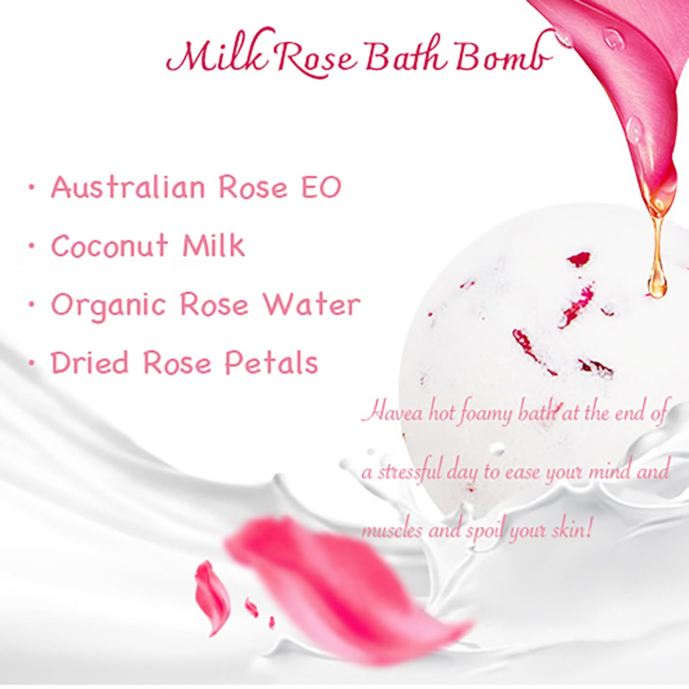 Fumgranth Bath Bombs for Women Spa Gift Set with Rose Milk Essential Oils Sea Salt Moisturizing Relaxing Birthday Gift for Her Bubble Bath Skincare Relaxation Aromatherapy Gifts Time Essentials