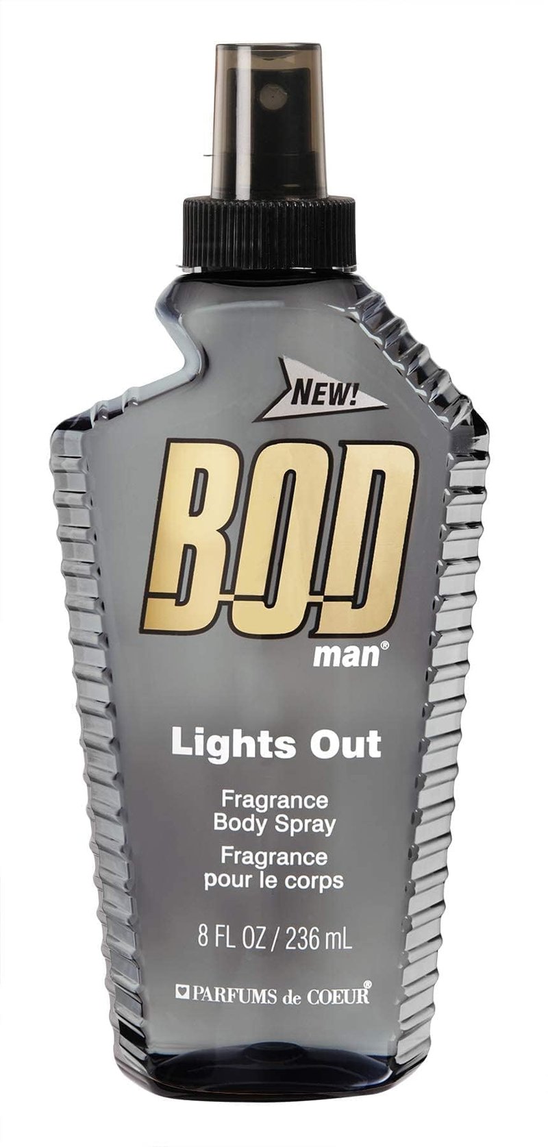 BOD man Parfums De Coeur Lights Out Fragrance Body Spray for Men, 8 Ounce