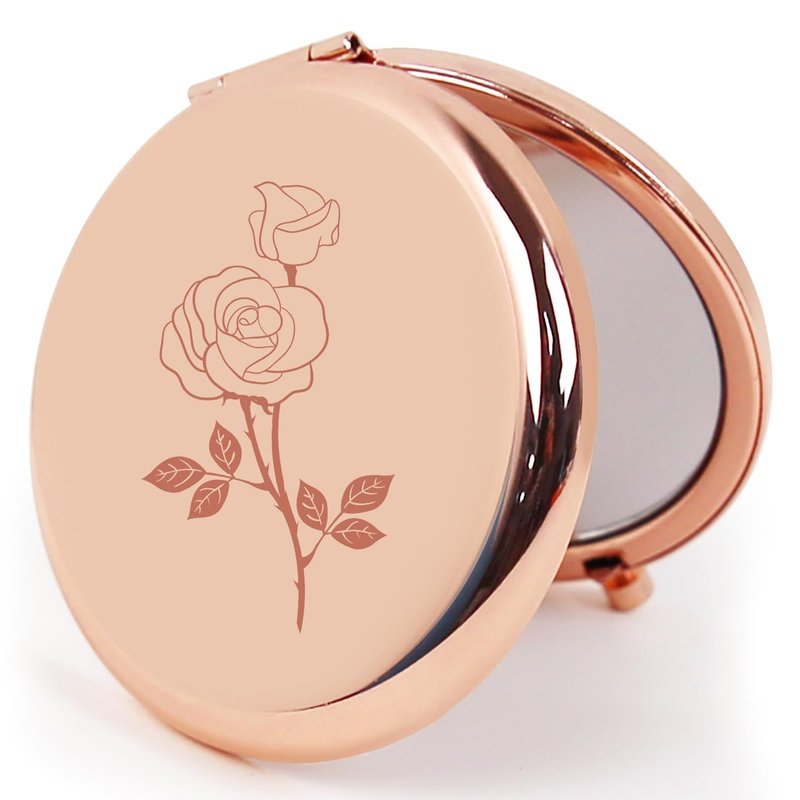 PDOZV Compact Mirror Round 2.6” 1X/2X Engraved Pocket Mirror Gifts for Bridesmaid Birthday Anniversary Mothers Day for Women Mom Wife (RG01)