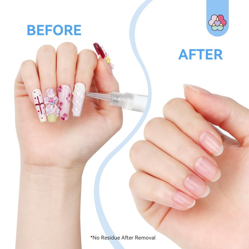 SAVILAND Solid Nail Glue Remover Pen: 10s Quick Press On Nail Remover with Vitamin E Castor Oil Click & Remove Nail Glue Remover for Press on Nails Fake Nails Solid Glue Gel, Alcohol Free Acetone Free