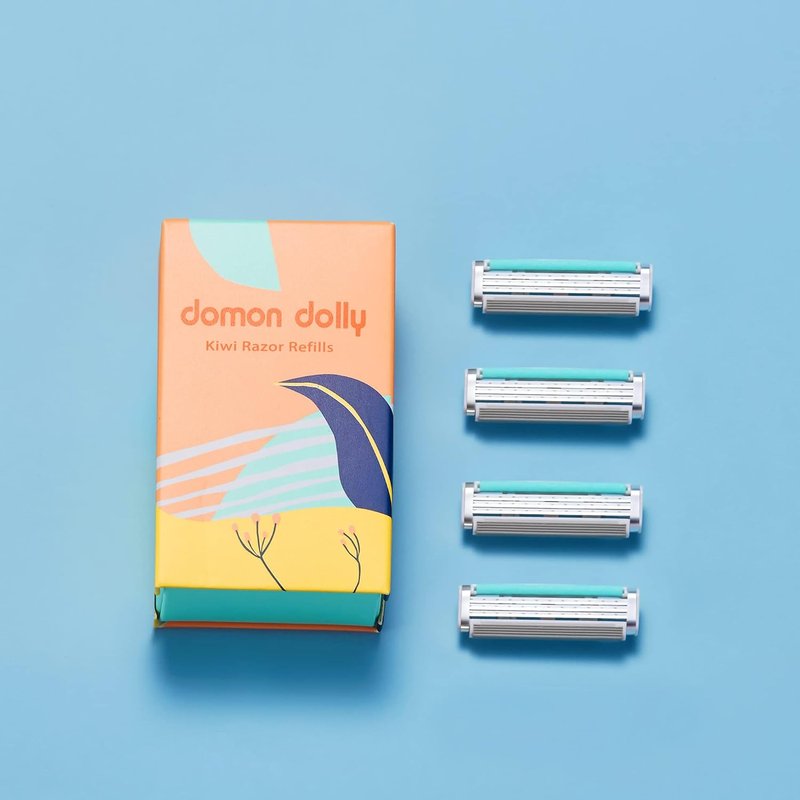 Dolly Razor Cartridge Refills for Women - 3-Blade Design, 4 Count | Green YDNDT01