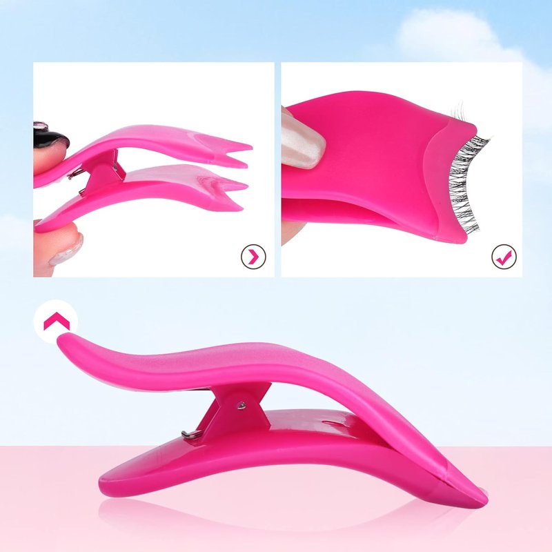 Skiennix False Eyelashes Applicator Tool - Easy Lashes Clip for Beginners | Daily Use (Plum)