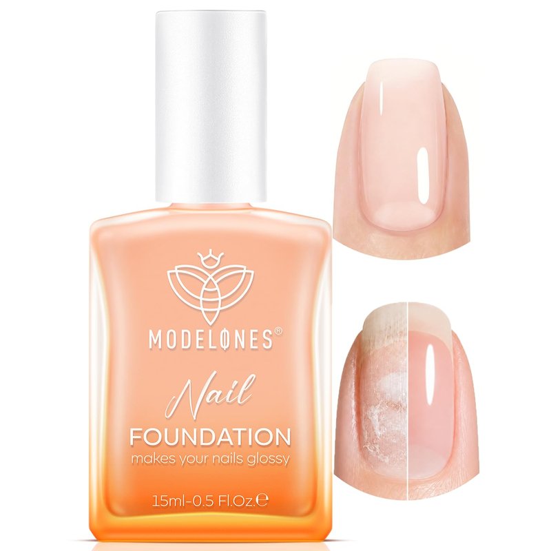 Modelones Nail Strengthener - Extra Strong Growth Jelly in Nude Pink | 15ml Nail Hardener for Healthy Nails