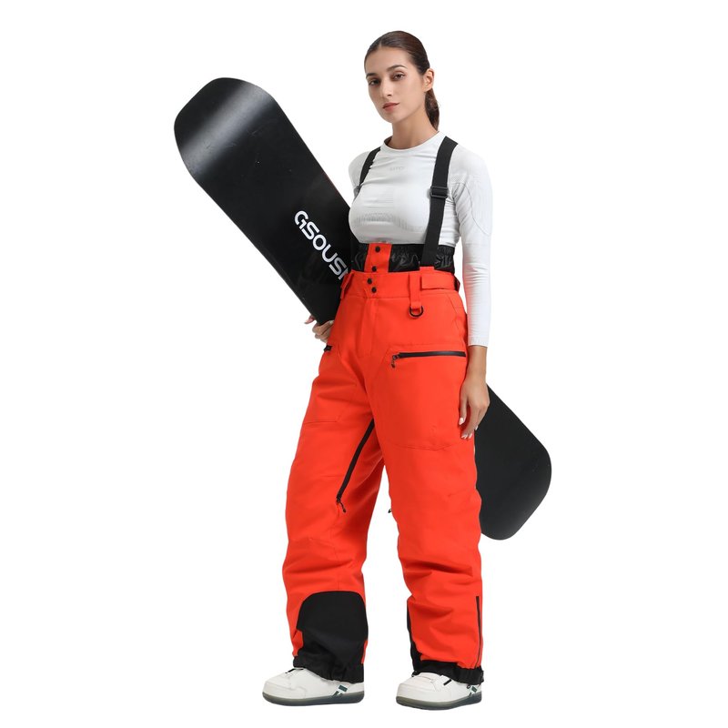 GSOU SNOW Womens Baggy Snowboard Pants Ski Bibs Snow Loose Overalls Waterproof Windproof Insulated Warm