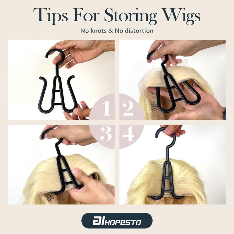 3PCS Wig Holder: Dust-Proof PVC Wig Storage Bag with Hook & Hook & Waterproof Feature, Perfect for Multiple Wigs, Transparent & Portable (Blue)