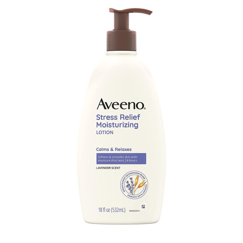 Aveeno Stress Relief Moisturizing Body Lotion with Lavender Scent, Natural Oatmeal to Calm & Relax, Non-Greasy Daily Stress Relief Lotion, 18 fl. oz (Pack of 3)