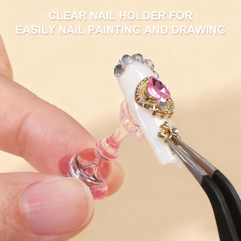 Fandamei Nail Stand - 2 Set Magnetic Acrylic Nail Holders for Easy Nail Art Practice | Ideal for Press-On Nails