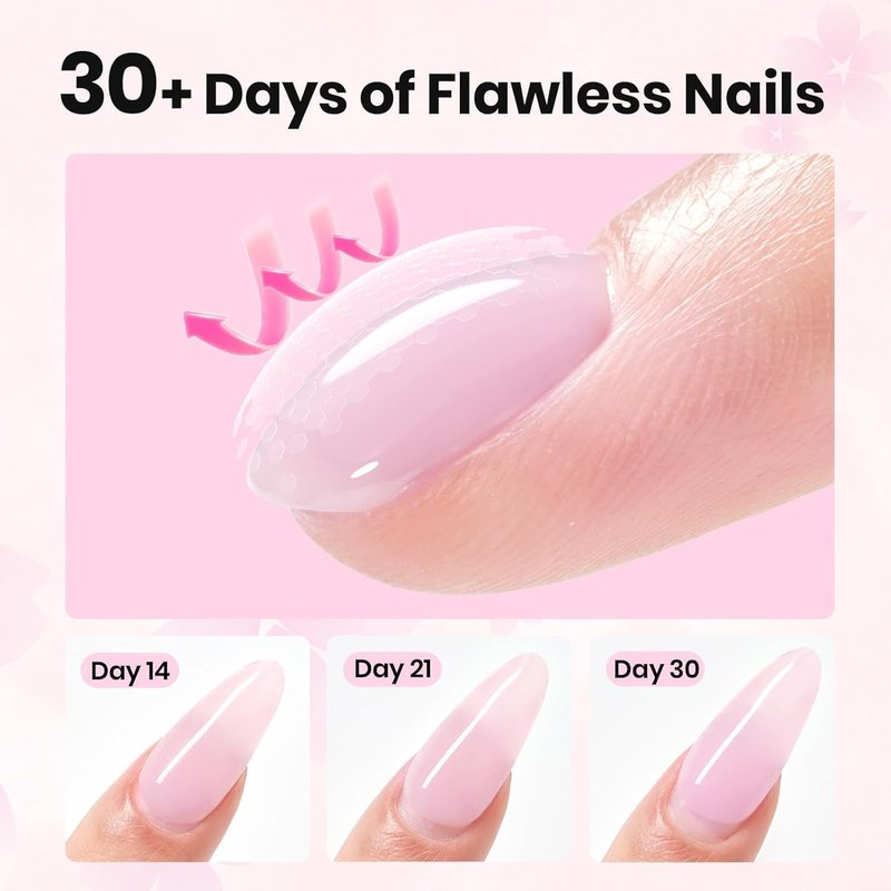 Beetles Builder Gel for Nails HEMA & TPO FREE-2 Colors Jelly Pink & White Building Gel with Nail Brush,Strengthening Nails Building Apex & Extension for Beginner DIY UV Nail Salon at Home,Soat Bloom