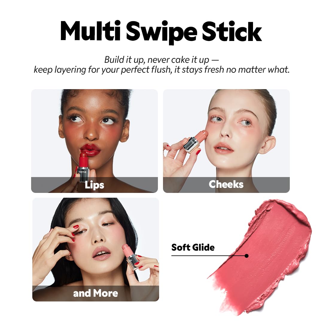TIRTIR Mood Glider Lip & Blush Stick | Multi Use for Lip and Cheek with Creamy Buildable Texture and Natural Glow Color #04 Chili Blaze, 0.13Oz