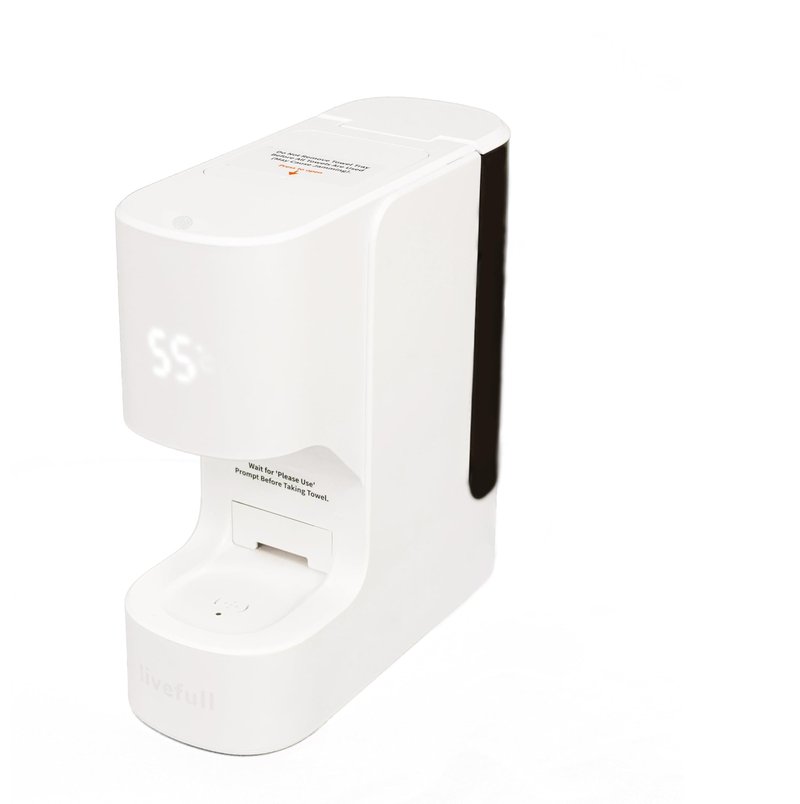 LiveFull Hot Face Towel Heater Machine, Towel Warmer, 55°C Constant Temperature, 20 Compressed Towels, Smart Voice Alerts, Auto Heating & Dispensing, White