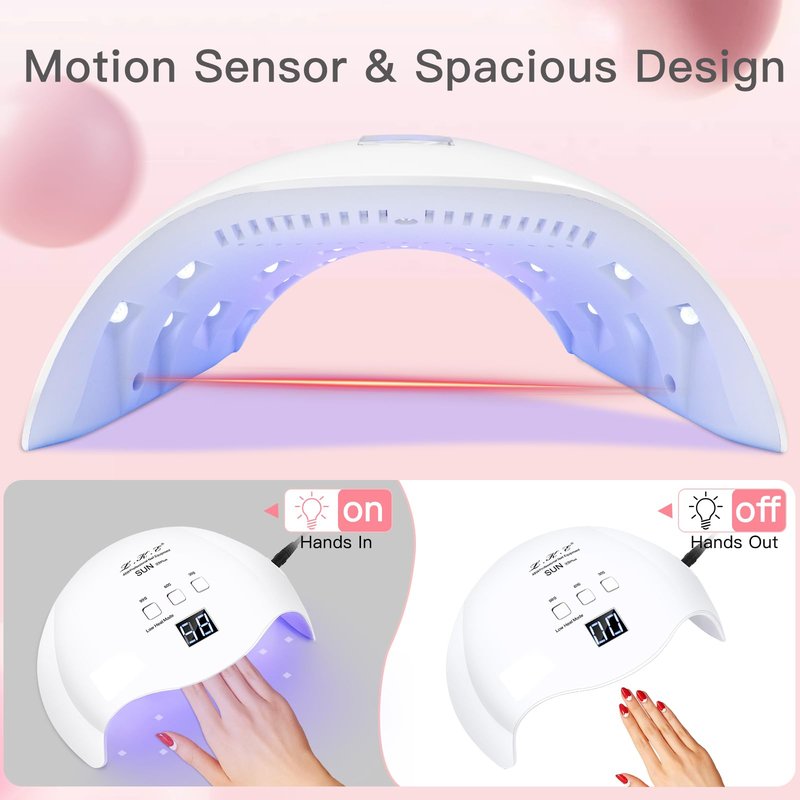 Gel UV LED Nail Polish Lamp, LKE Nail Dryer 40W LED Light with 3 Timers Professional for Nail Art Tools Accessories White