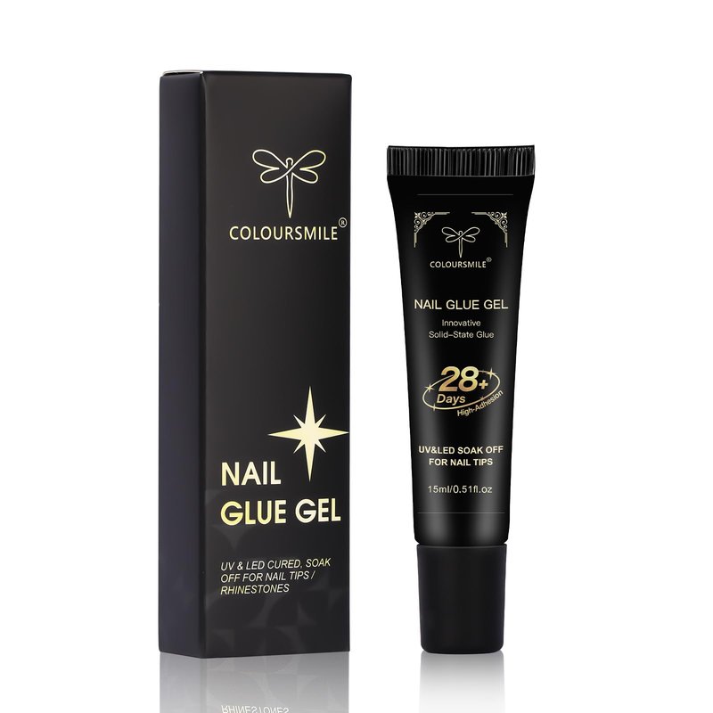 COLOURSMILE 15ml Strong Gel Nail Glue - Lamp Cured Soak Off, Adhesive for Acrylic Fake Nails, Tips Extension & Press On Gelly Nails