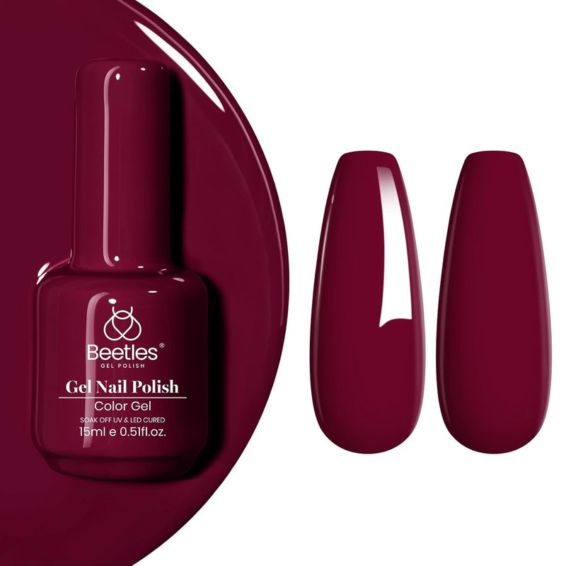 Burgundy Red Gel Nail Polish - Long-Lasting Soak Off UV/LED | 15ML Wine Color for DIY Manicure
