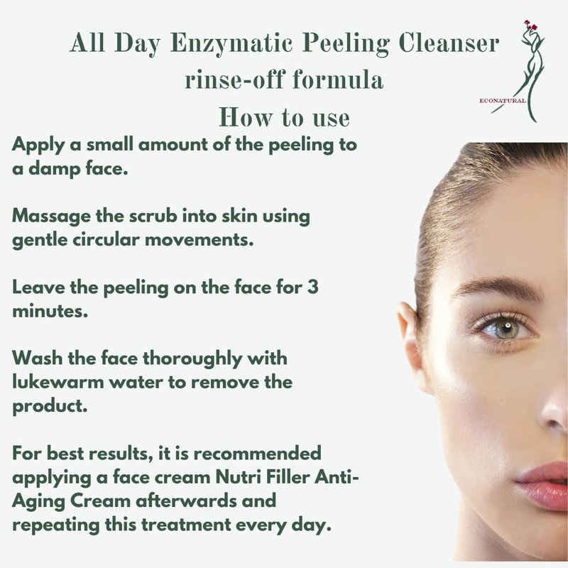 Revital Elixir Enzymatic Peeling Cleanser – Gentle Daily Exfoliating Face Wash with Enzymes – Improves Skin Tone & Texture, 100ml (3.38oz)