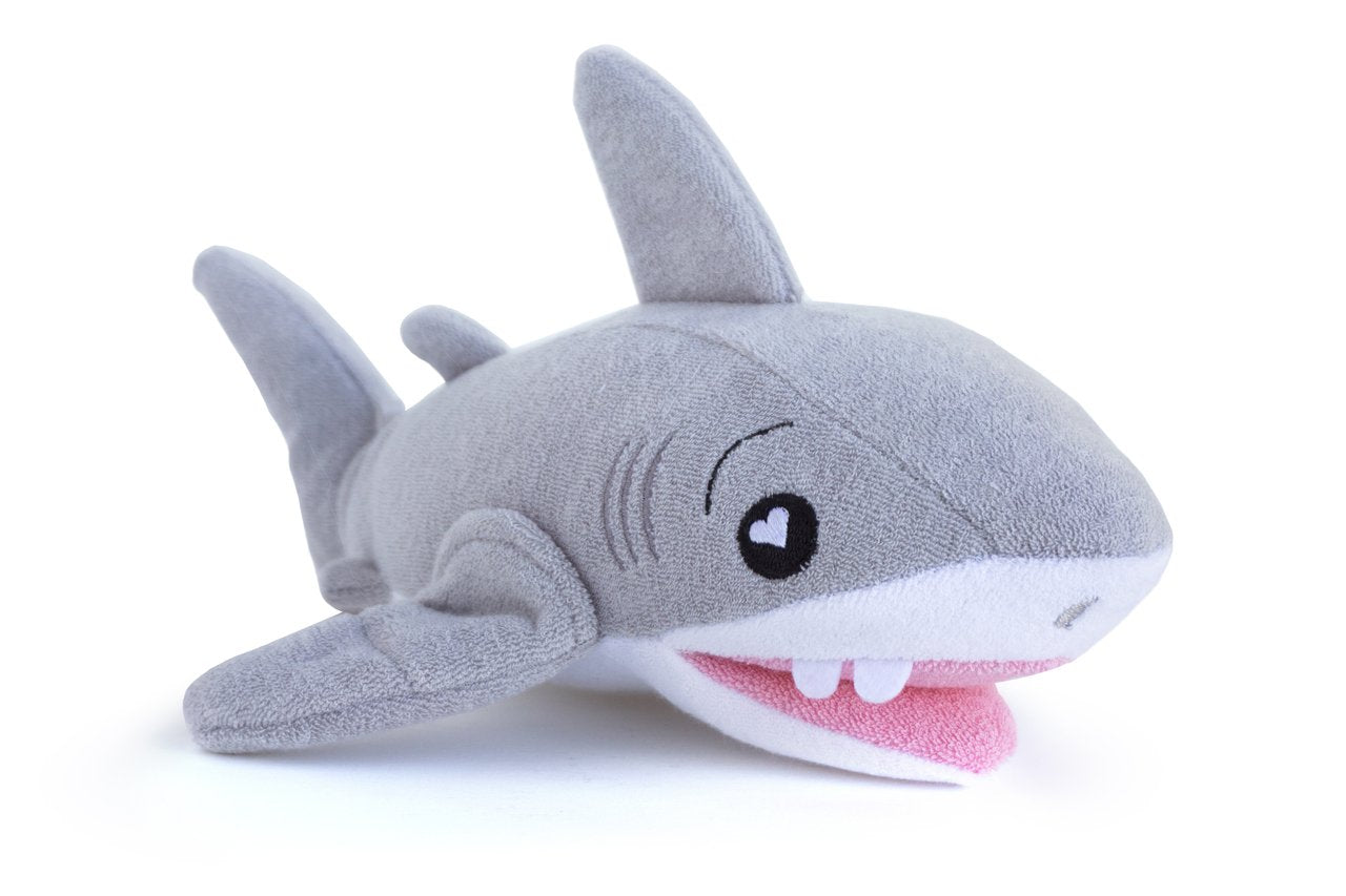 SoapSox Kids Exfoliating Bath Scrub (Tank the Shark) - Soft Animal Toy Wash Cloth Sponge with Soap Pocket Insert - Fun Loofah Characters for Babies, Kids and Children