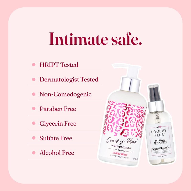 IntiMD Coochy Plus Intimate Shaving Complete Kit - Sweet Bliss & Organic After Shave Protection Soothing Moisturizer Mist - Antioxidant Formula Prevents Razor Burns, Itchiness & Ingrown Hair