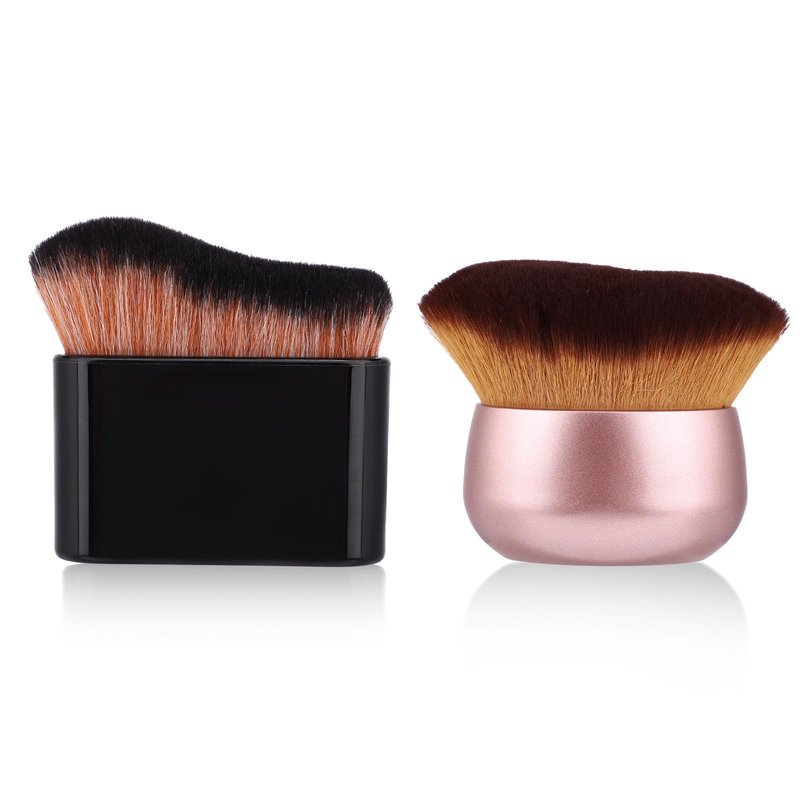2pcs Self Tanning Brush Set, Self Tanner Applicator Blend Brush Foundation Makeup Spray Tan Body Bronzer Blending Brushes for Face Leg (Pink, Black)