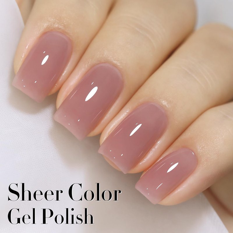 Double Rhythm 15 ML Gel Polish Pure Sheer Same Color Same Bottle Soak Off Gel Polish Nail Art Manicure Salon DIY at Home for Women (Pink Lilac-A1369)