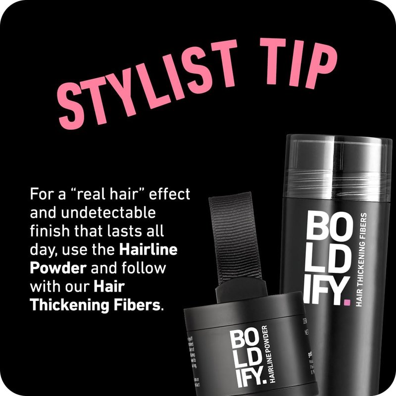 BOLDIFY Hairline Powder (LARGE, 10g) - Water-Resistant Root Touch Up Hair Color for Gray Coverage - 24-Hour Stain-Proof, Mess-Free Hair Powder for Thinning Hair - Medium Brown