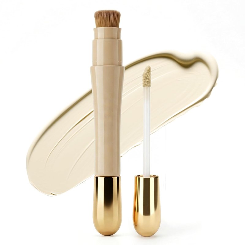 Skiennix Full Coverage Liquid Concealer - Double-Headed Waterproof Corrector for Dark Circles & Blemishes | Ivory 0.23 fl oz