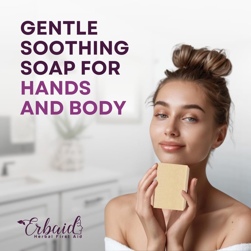 Eczema Soap Bar for Face and Body – All Natural Dermatitis, Psoriasis Treatment for Dry Itchy Sensitive Skin Relief – Gentle Detoxifying, Healing, Anti-Itch, Oatmeal Goat Milk Wash for Kids, & Adults