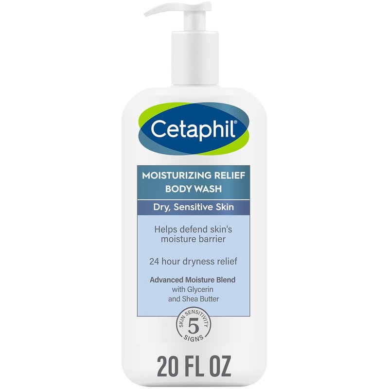 Cetaphil Moisturizing Body Wash - Gentle Relief for Sensitive Skin | 20 oz Hypoallergenic Formula
