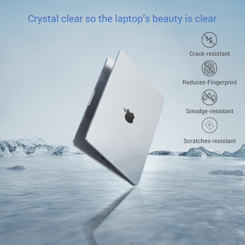 MOSISO Compatible with MacBook Air 13 inch Case M5 2026 M4 2025 M3 M2 2024-2022 A3449 A3240 A3113 A2681, Hard Shell&Keyboard Cover&Screen Film&Type C for MacBook Air 13.6 inch Case, Crystal Clear