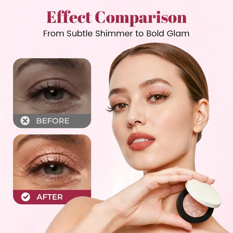 Multicolor Metallic Eyeshadow, 2026 New Multi Chromatic Shimmer Eyeshadow, Buildable Eye shadow Palette for Daily Makeup, High Pigment Eye shadow for All Skin Tones (02Skin)