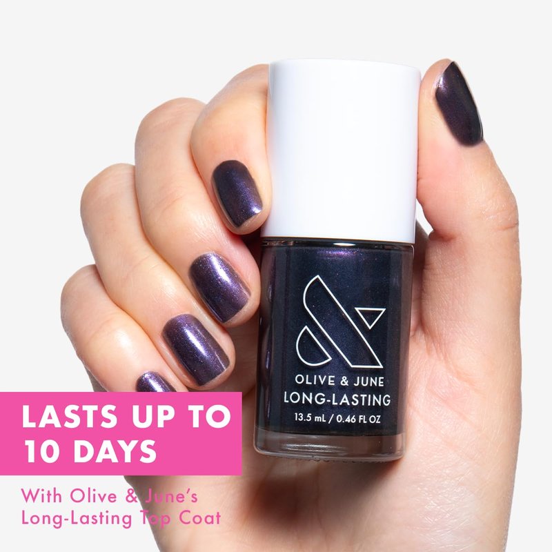 Olive & June Long Lasting Nail Polish | Star Wars: The Mandalorian & Grogu | No Lamp Needed Lasts up to 10 Days | Salon-Quality Gel-Like 15-Free Vegan & Cruelty-Free Chip-Resistant | Beskar Chrome