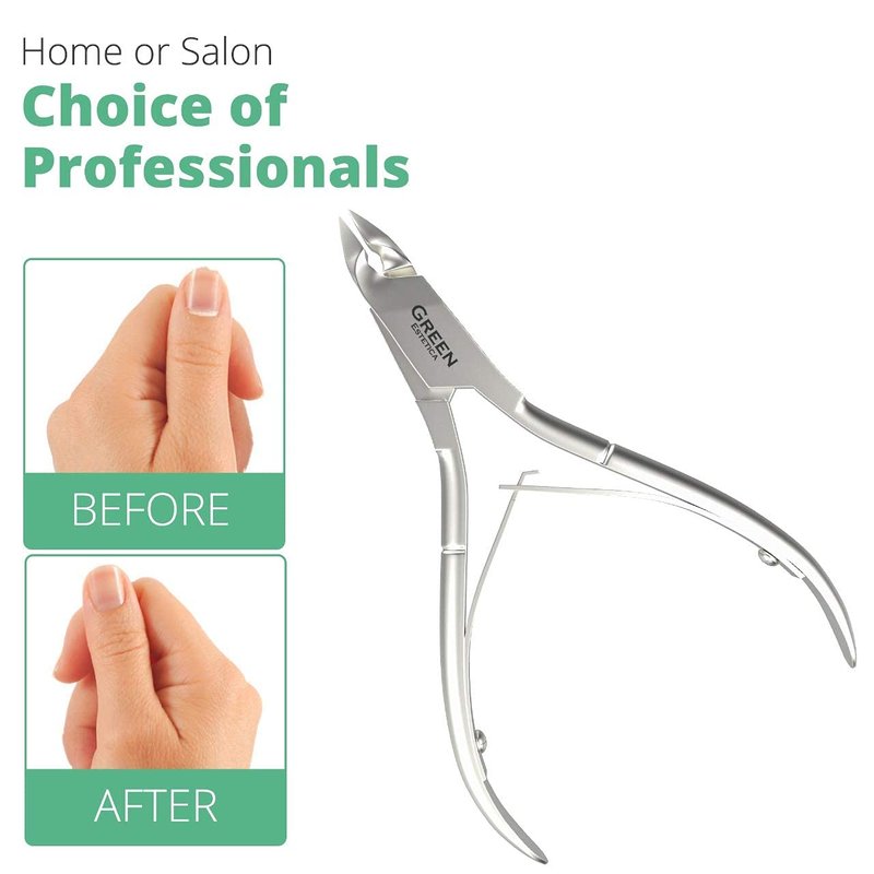 Professional Cuticle Trimmer - Premium Stainless Steel Nipper with Non-Slip Grip | Double Spring Manicure & Pedicure Tools in White/Pink & Silver