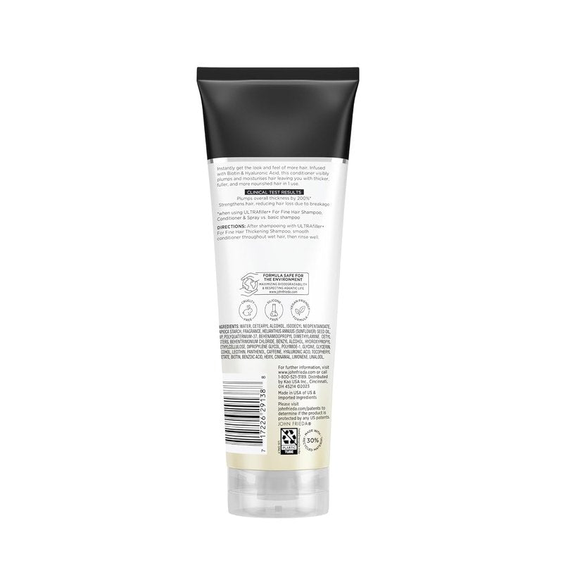 John Frieda Thickening Conditioner - Biotin & Hyaluronic Acid for Damaged Hair | 8.3 Oz