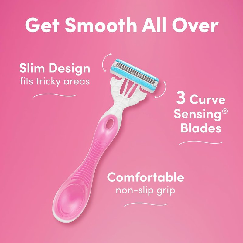 Schick Hydro Silk Disposable Razors for Women - 3-Blade Smooth Shaving | Travel Essentials, Slim Design, 3ct