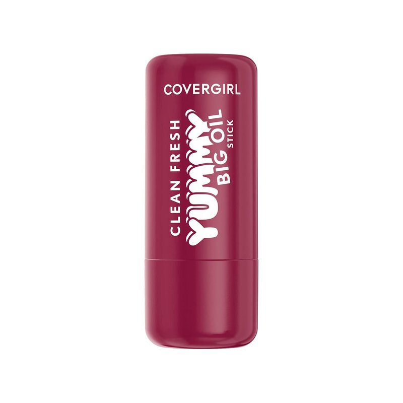 COVERGIRL Clean Fresh Yummy Big Oil Stick | Flavored Lip Oil, Dewy Finish - 130 Berry Big Deal (Sheer Rich Berry)