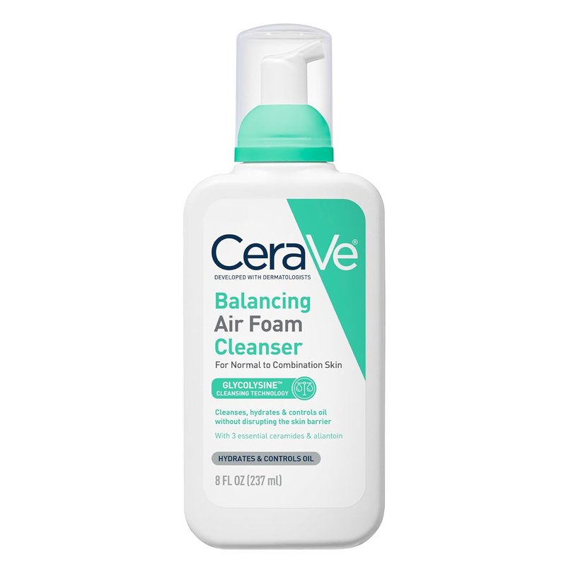 CeraVe Balancing Air Foam Face Wash - Foaming Cleanser for Combination Skin | 8oz, Fragrance-Free & Non-Comedogenic